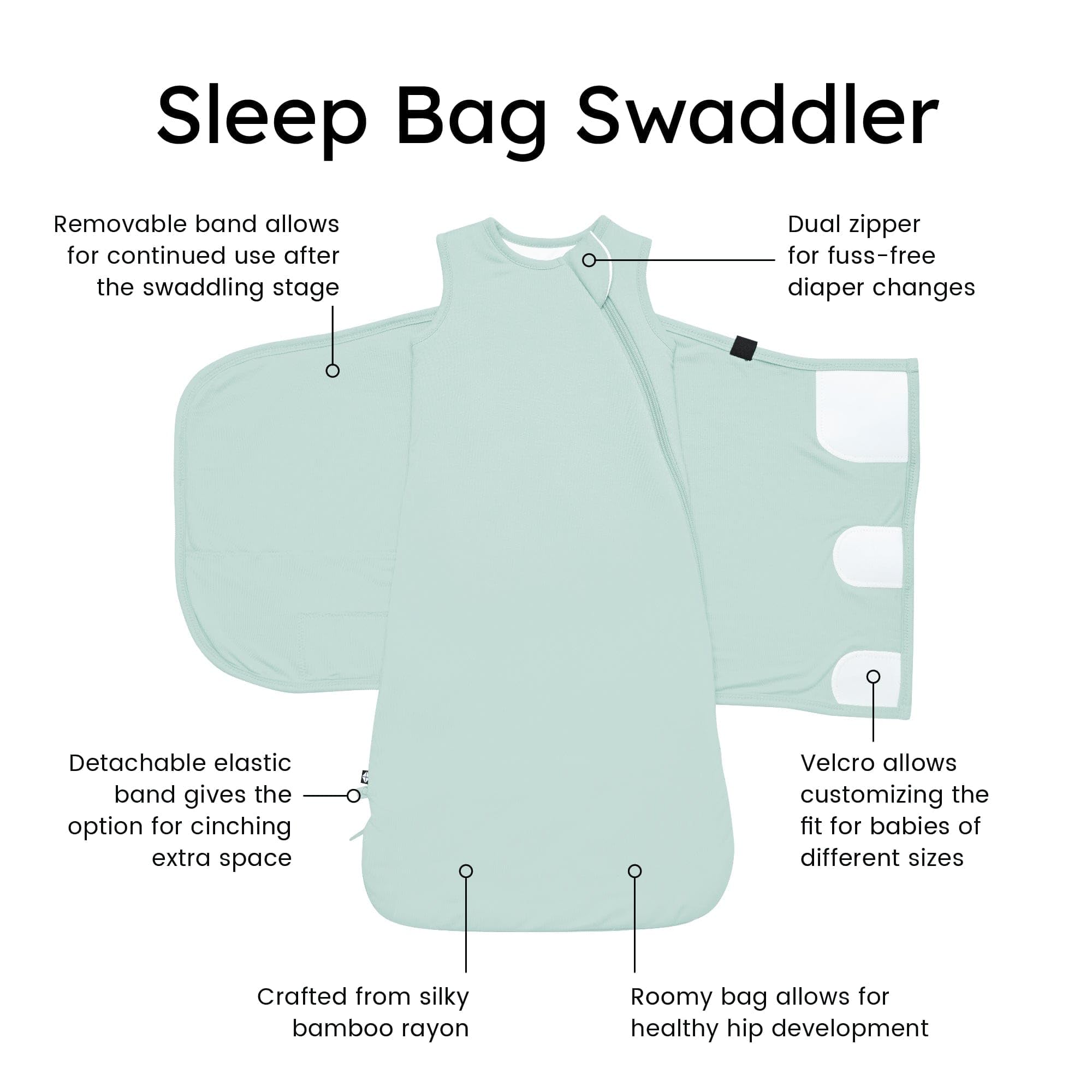 KYTE BABY Unisex Rayon Made from Bamboo Sleep Bag Swaddler for Babies, 1.0 Tog