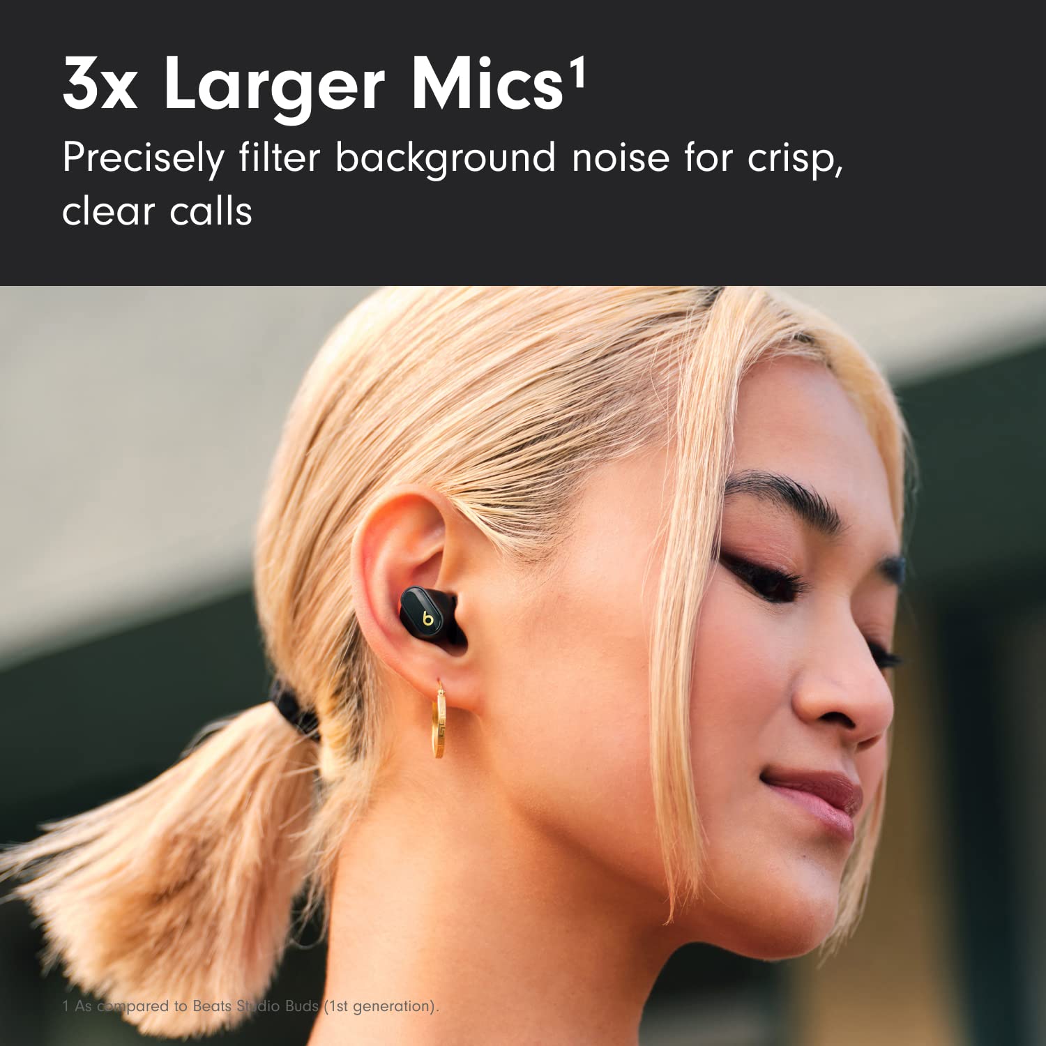 Beats Studio Buds + | True Wireless Noise Cancelling Earbuds, Enhanced Apple &amp; Android Compatibility, Built-in Microphone, Sweat Resistant Bluetooth Headphones, Spatial Audio - Ivory