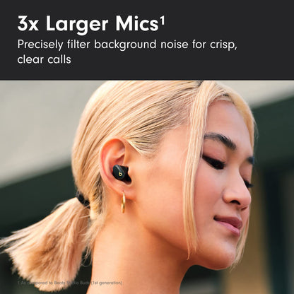 Beats Studio Buds + | True Wireless Noise Cancelling Earbuds, Enhanced Apple &amp; Android Compatibility, Built-in Microphone, Sweat Resistant Bluetooth Headphones, Spatial Audio - Ivory