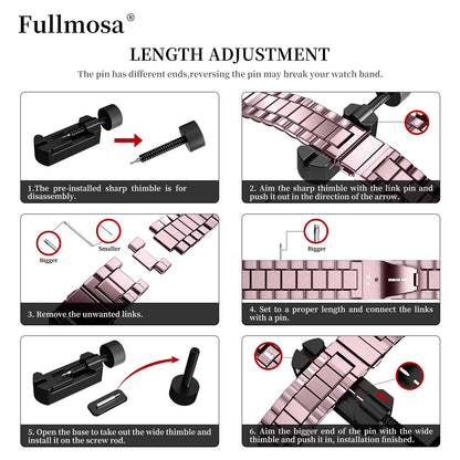 Fullmosa Compatible with Apple Watch Band 49mm 45mm 44mm 42mm 41mm 40mm 38mm, Stainless Steel iWatch Band with Case Compatible for Apple Watch Ultra 2 Ultra Series 10 9 8 7 6 5 4 3 2 1&amp;iWatch SE