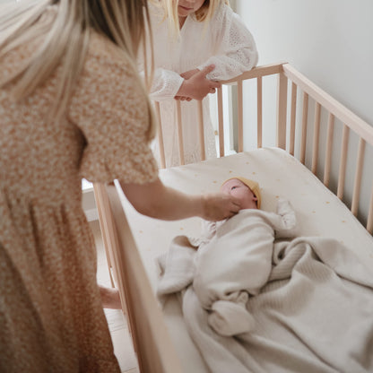mushie Extra Soft Muslin Fitted Crib Sheet | 192 Thread Count | 28&quot;x 52&quot; (Fog)
