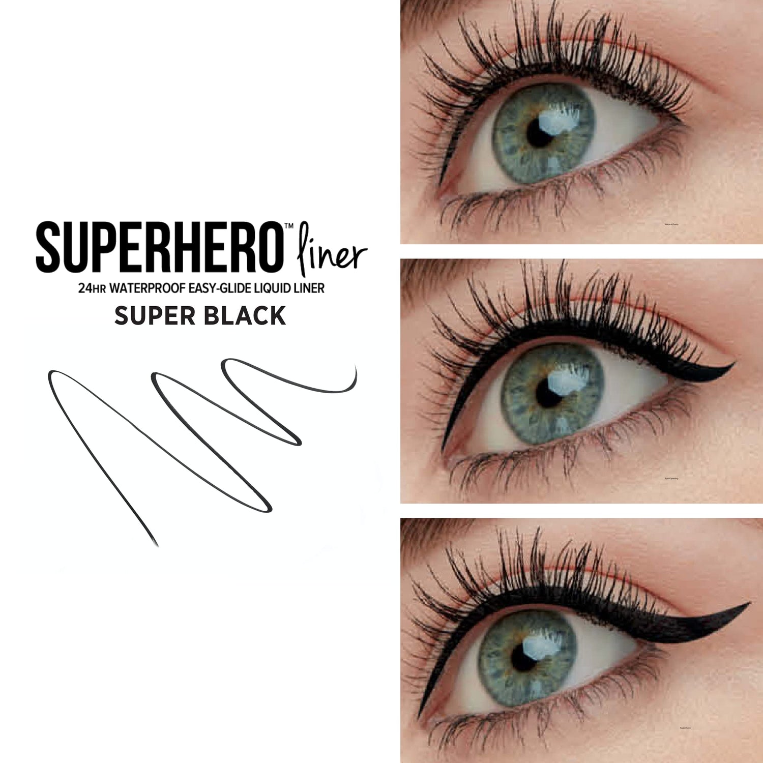 IT Cosmetics Superhero Liquid Eyeliner Pen, Black - 24-Hour Waterproof Formula Won’t Smudge or Fade - With Peptides, Collagen, Biotin &amp; Kaolin Clay - 0.03 fl oz
