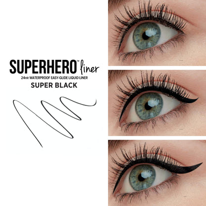 IT Cosmetics Superhero Liquid Eyeliner Pen, Black - 24-Hour Waterproof Formula Won’t Smudge or Fade - With Peptides, Collagen, Biotin &amp; Kaolin Clay - 0.03 fl oz