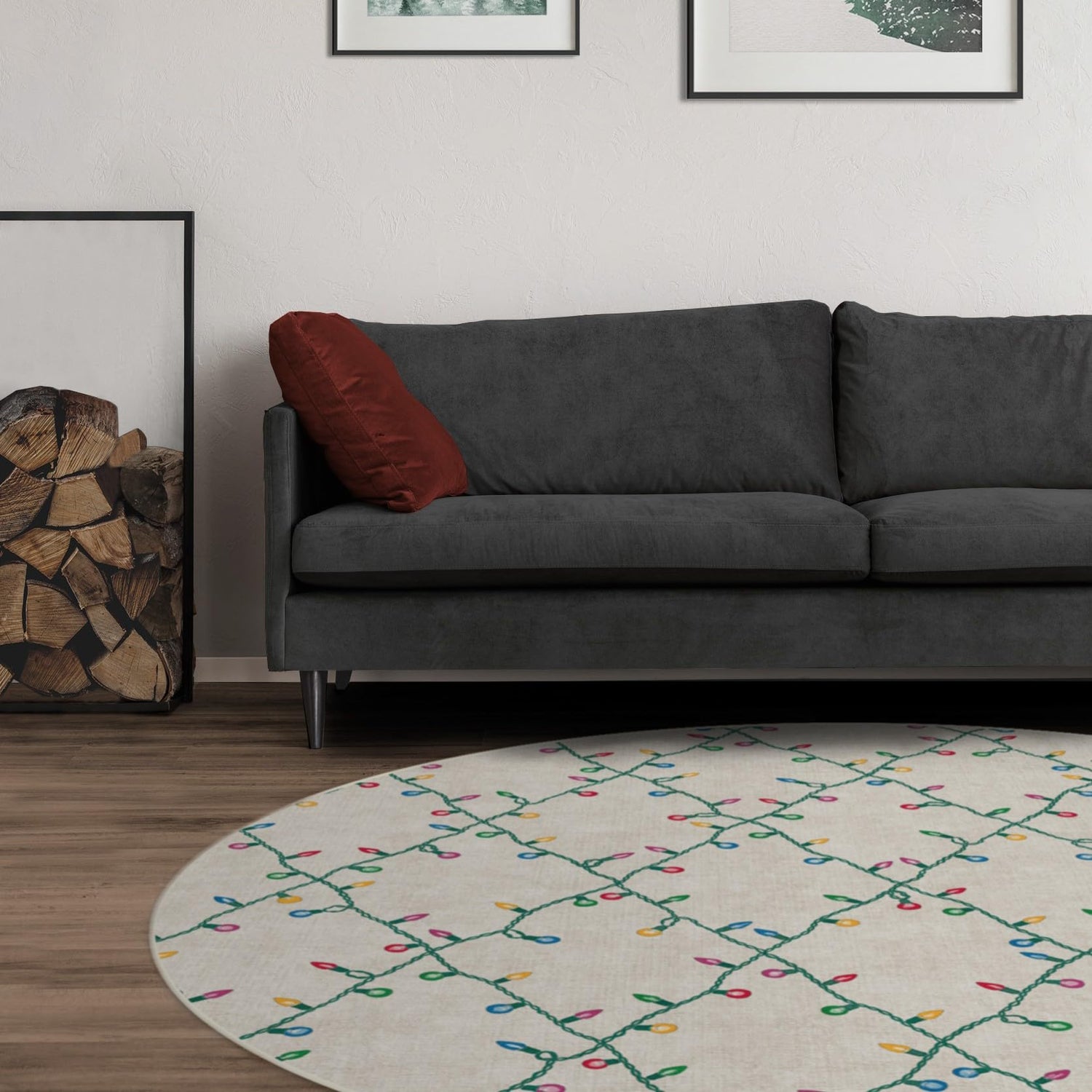 RUGGABLE Winter Plaid Washable Rug - Perfect Holiday Area Rug for Living Room Bedroom Kitchen - Pet &amp; Child Friendly - Stain &amp; Water Resistant - Dress Stewart Tartan Plaid 3&