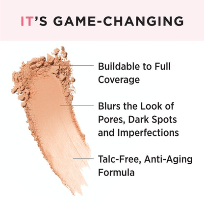 IT Cosmetics CC+ Airbrush Perfecting Powder Foundation - Buildable Full Coverage Of Pores &amp; Dark Spots - Hydrating Face Makeup with Hydrolyzed Collagen &amp; Niacinamide - 0.33 Oz