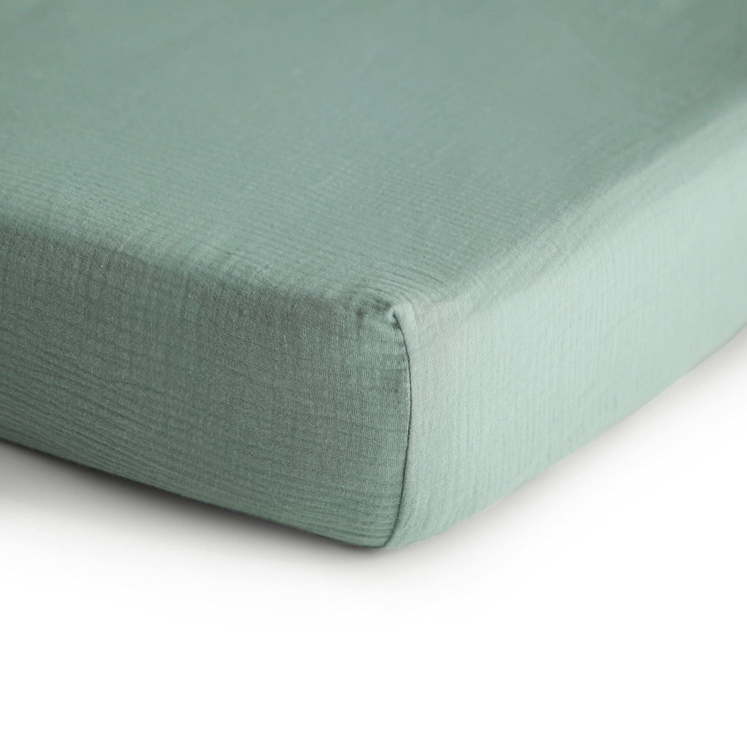 mushie Extra Soft Muslin Fitted Crib Sheet | 192 Thread Count | 28&quot;x 52&quot; (Fog)