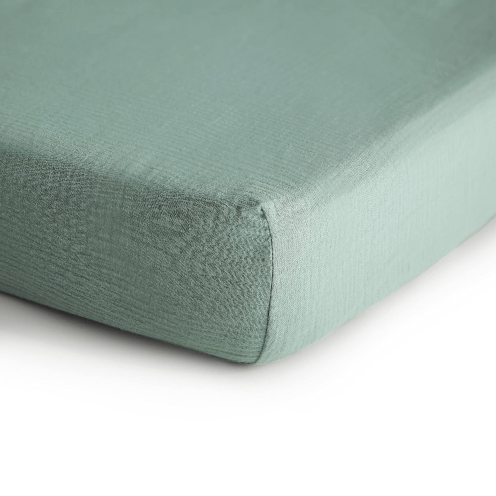 mushie Extra Soft Muslin Fitted Crib Sheet | 192 Thread Count | 28&quot;x 52&quot; (Fog)