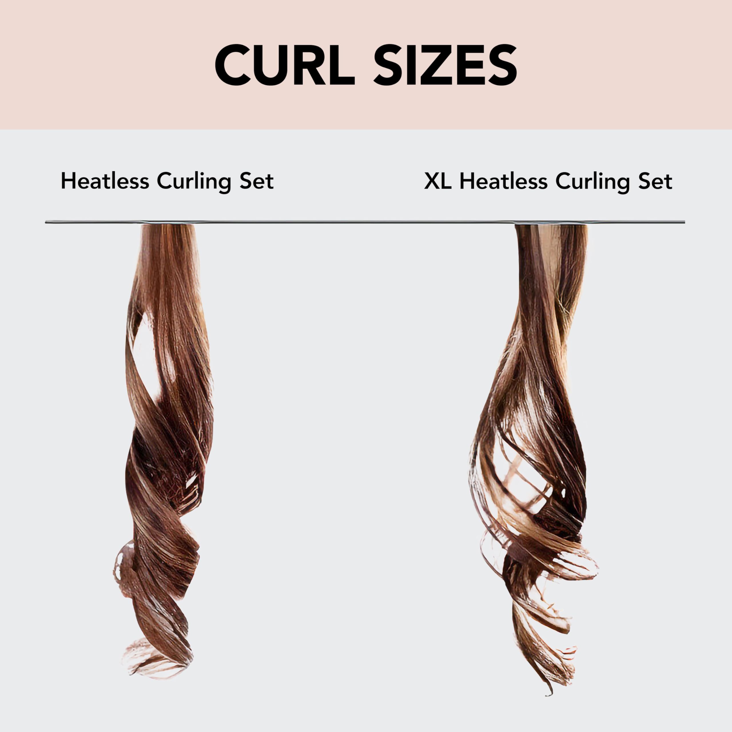 Kitsch Satin Heatless Curling Set for No-Heat Soft Curls | Overnight Hair Curlers &amp; Curling Rod Headband, Frizz-Free Styling | Gentle Rollers for All Hair Types - 1 Pack (Charcoal)