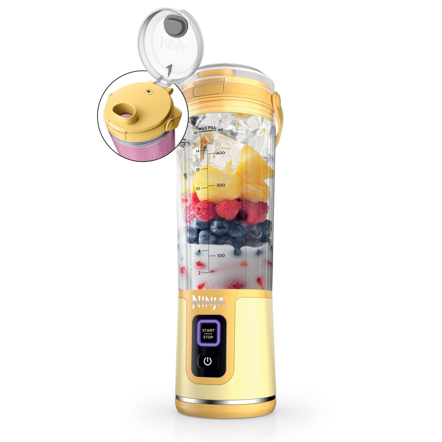 Ninja Blast Portable Blender, Cordless, 18oz. Vessel, Personal Blender For-Shakes and Smoothies, BPA Free, Leakproof-Lid and Sip Spout, USB-C Rechargeable, Dishwasher Safe Parts, Tinted Pink, BC151PK