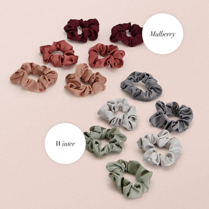 Kitsch 5 Count Velvet Hair Scrunchies for Women - Hair Ties for Thick Hair, Girls, Women, Cute Scrunchies, Soft Hair Accessories, Blush/Mauve
