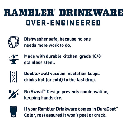 YETI Rambler Tumbler with Handle and Straw Lid, Vacuum Insulated Travel Mug, Stainless Steel
