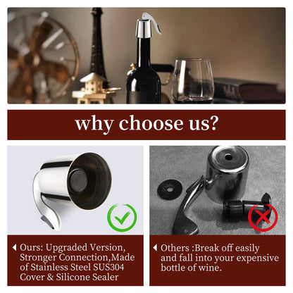 [2 PACK]Wine Bottle Stoppers,Real Vacuum Wine Stoppers,Reusable Wine Preserver,Wine Corks Keep Fresh,Best Gifts for Wine Lovers for christmas gifts.