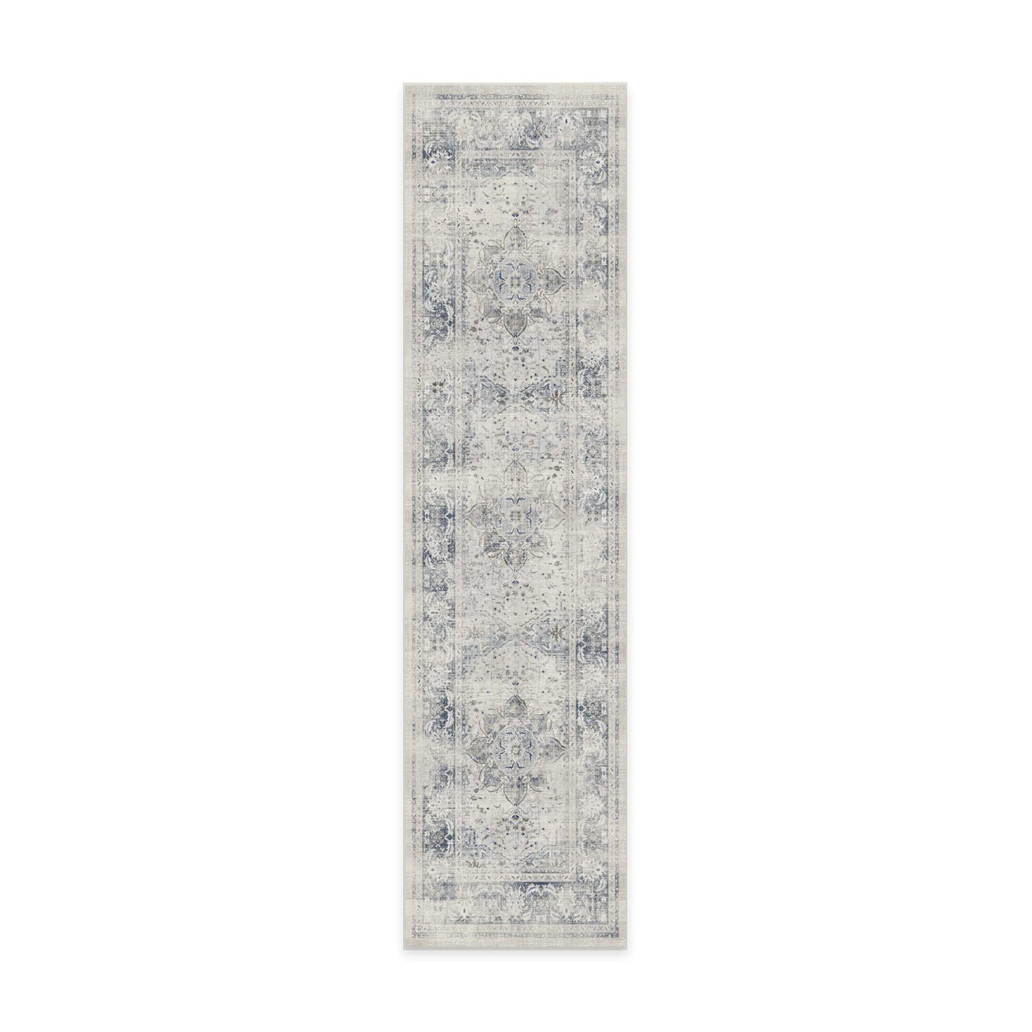 RUGGABLE – Sarrah Blue Quartz – Machine Washable Runner Rug – Pet &amp; Child Friendly – Stain &amp; Water Resistant – Non-Slip – 2.5&