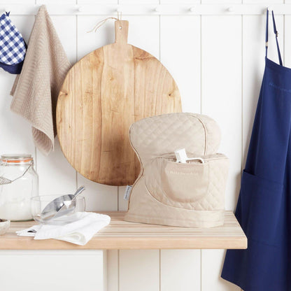 KITCHENAID Fitted Tilt-Head Solid Stand Mixer Cover with Storage Pocket, Quilted 100% Cotton, Milkshake, 14.4&quot;x18&quot;x10&quot;
