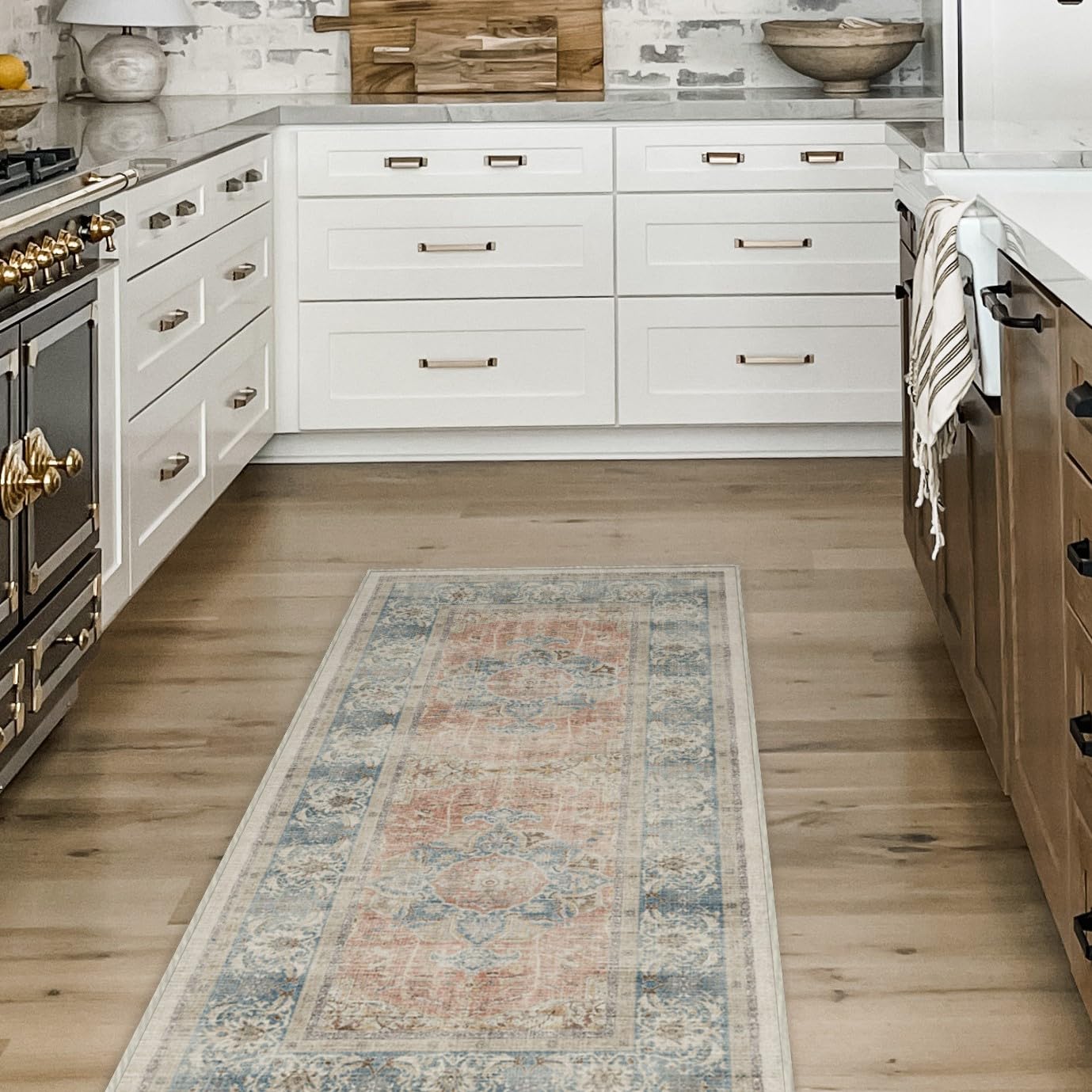RUGGABLE – Sarrah Blue Quartz – Machine Washable Runner Rug – Pet &amp; Child Friendly – Stain &amp; Water Resistant – Non-Slip – 2.5&