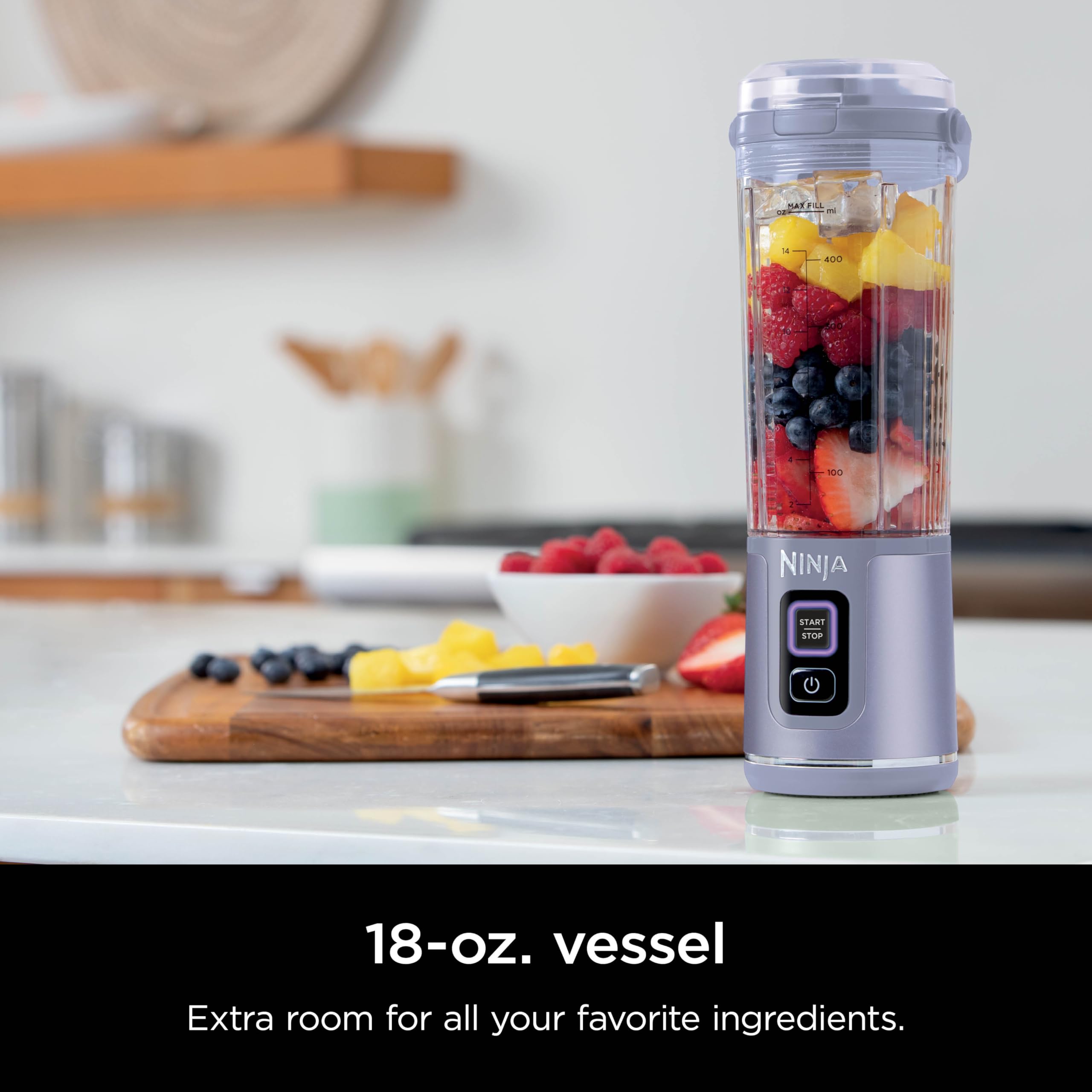 Ninja Blast Portable Blender, Cordless, 18oz. Vessel, Personal Blender For-Shakes and Smoothies, BPA Free, Leakproof-Lid and Sip Spout, USB-C Rechargeable, Dishwasher Safe Parts, Tinted Pink, BC151PK