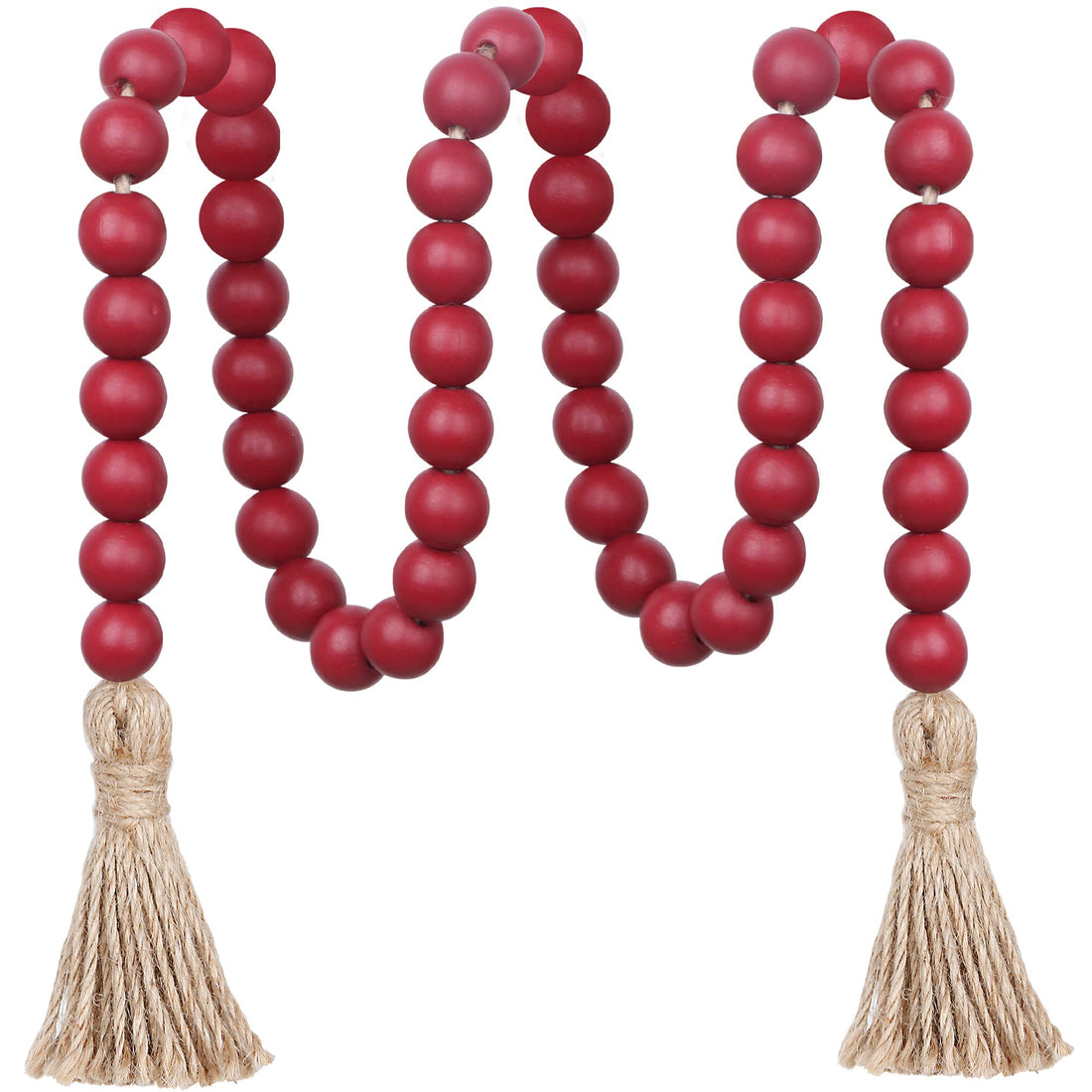 Meplait 39in Wood Bead Garland Farmhouse with Tassels,Versatile Prayer Beads Boho Chic Wall Hanging Home Decor (Purple)