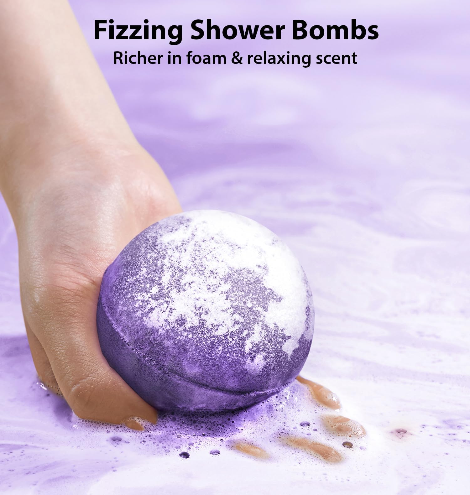 Arnica Bubble Bath Bombs Infused Lavender &amp; Bergamot - Essential Luxurious Mega Foaming Bath bombs Additives for Dry Skin Nourishment Moisturizing - Blissful Bathing Experience Christmas Birthday Gift