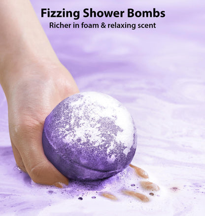 Arnica Bubble Bath Bombs Infused Lavender &amp; Bergamot - Essential Luxurious Mega Foaming Bath bombs Additives for Dry Skin Nourishment Moisturizing - Blissful Bathing Experience Christmas Birthday Gift