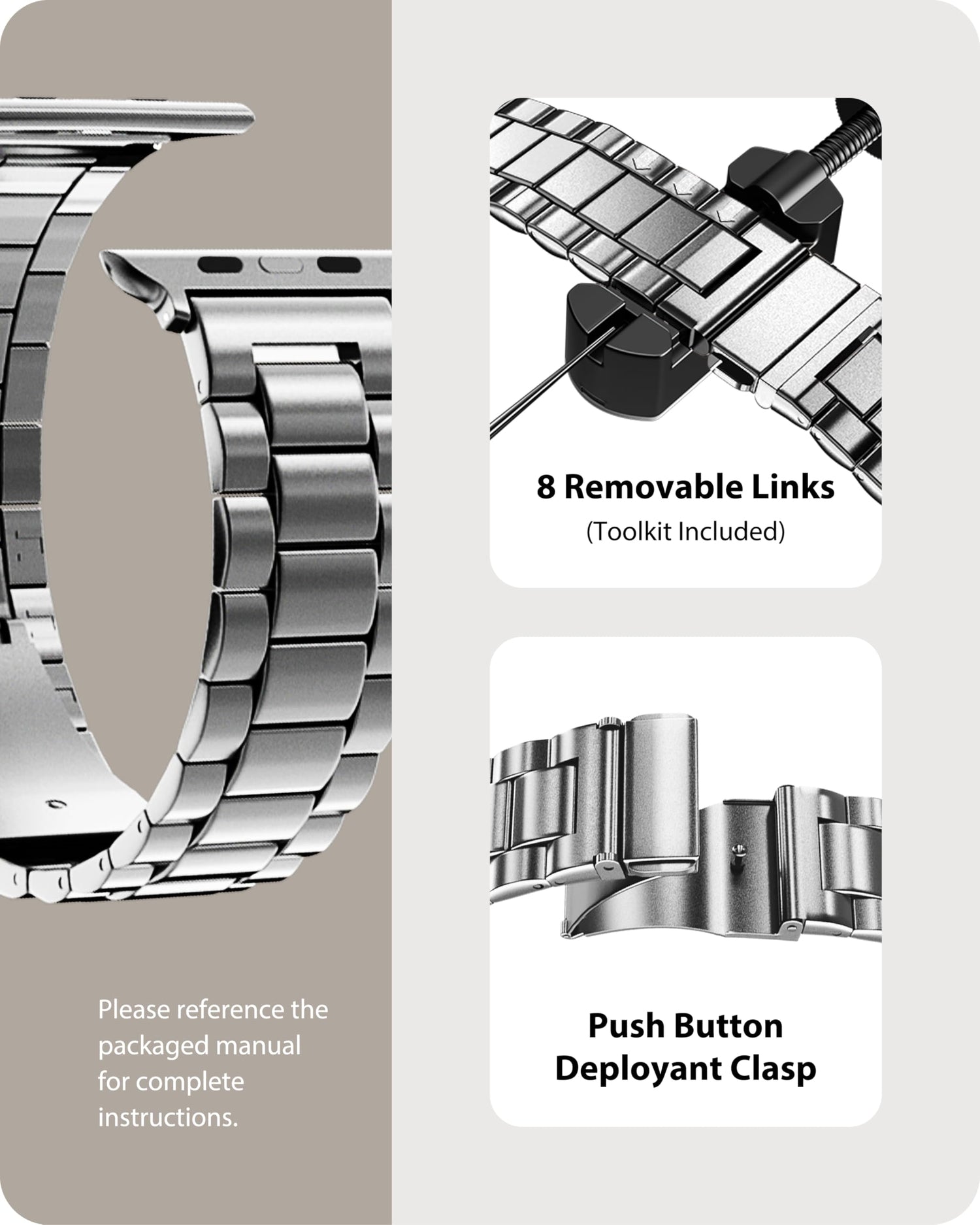 Fullmosa Compatible with Apple Watch Band 49mm 45mm 44mm 42mm 41mm 40mm 38mm, Stainless Steel iWatch Band with Case Compatible for Apple Watch Ultra 2 Ultra Series 10 9 8 7 6 5 4 3 2 1&amp;iWatch SE