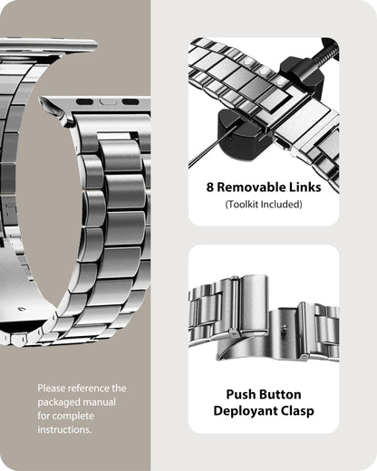 Fullmosa Compatible with Apple Watch Band 49mm 45mm 44mm 42mm 41mm 40mm 38mm, Stainless Steel iWatch Band with Case Compatible for Apple Watch Ultra 2 Ultra Series 10 9 8 7 6 5 4 3 2 1&amp;iWatch SE