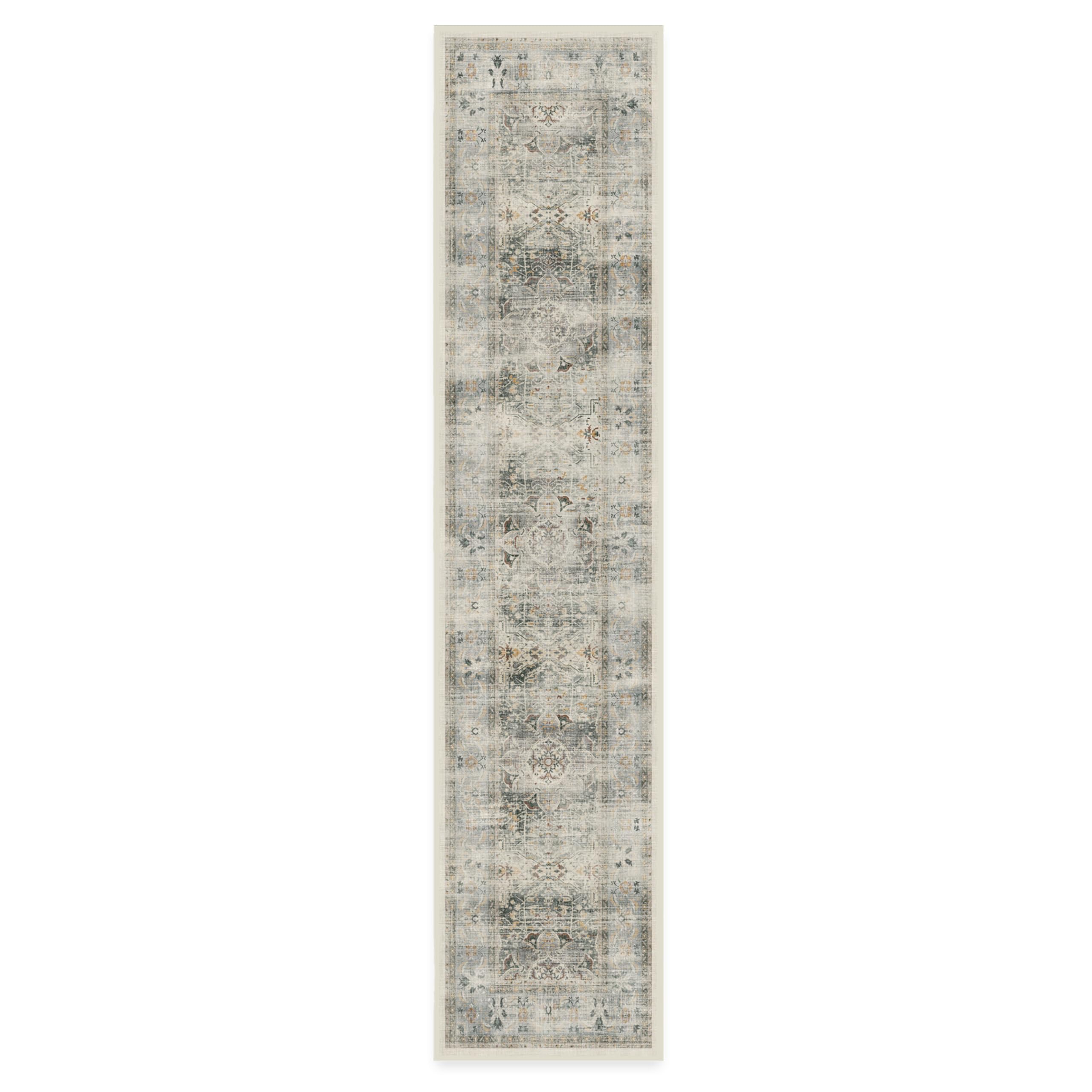 RUGGABLE – Sarrah Blue Quartz – Machine Washable Runner Rug – Pet &amp; Child Friendly – Stain &amp; Water Resistant – Non-Slip – 2.5&