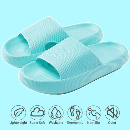 rosyclo Cloud Slippers for Women and Men, Pillow House Slippers Shower Shoes Indoor Slides Bathroom Sandals, Ultimate Comfort, Lightweight, Thick Sole, Non-Slip, Easy to Clean