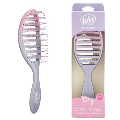 Wet Brush Speed Dry Hair Brush - Pink/Purple (Feel Good Ombre) - Vented Design and Ultra Soft HeatFlex Bristles Are Blow Dry Safe With Ergonomic Handle Manages Tangle and Uncontrollable Hair - Pain-Free