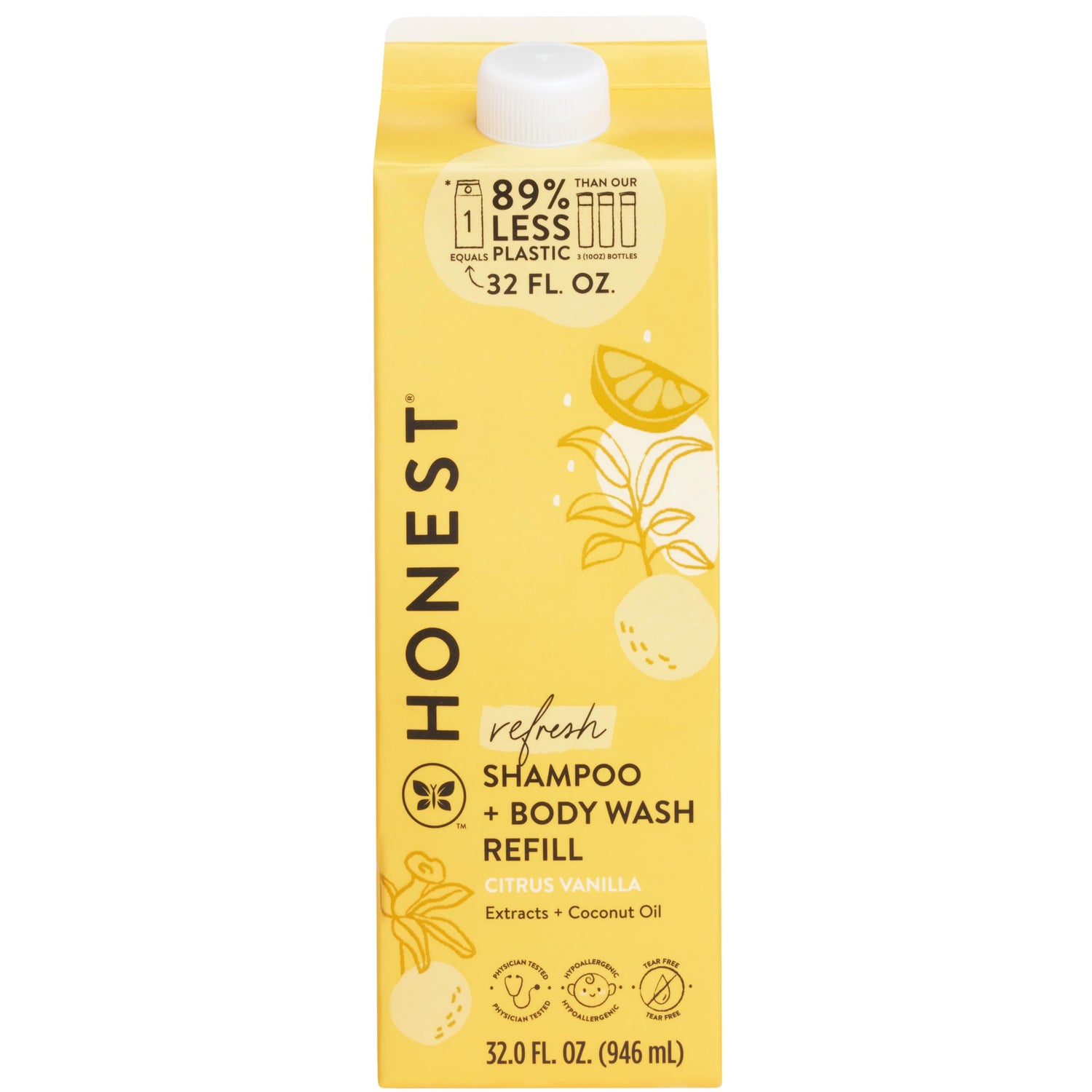 The Honest Company 2-in-1 Cleansing Shampoo + Body Wash | Gentle for Baby | Naturally Derived, Tear-free, Hypoallergenic | Fragrance Free Sensitive, 10 fl oz