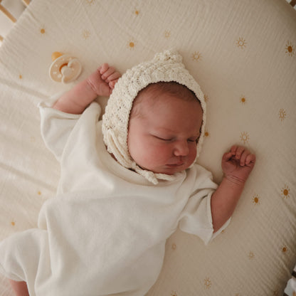 mushie Extra Soft Muslin Fitted Crib Sheet | 192 Thread Count | 28&quot;x 52&quot; (Fog)