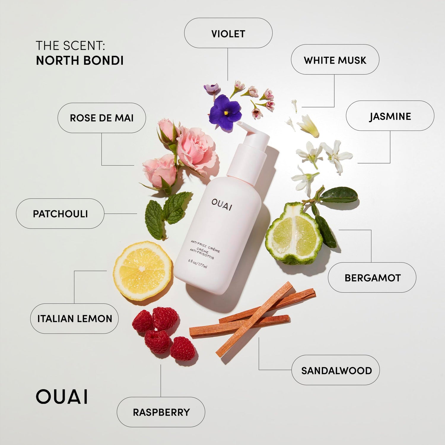 OUAI Anti Frizz Cream - Moisturizing Hair Cream with Frizz Control &amp; Heat Protection - Provides Lasting Hydration with Jackfruit &amp; Beetroot Extract - Paraben, Phthalate &amp; Sulfate Free (6 oz)