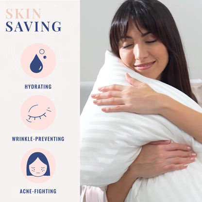 Blissy Silk Pillowcase - 100% Pure Mulberry Silk - 22 Momme 6A High-Grade Fibers - Silk Pillow Cover for Hair &amp; Skin - Regular, Queen &amp; King with Hidden Zipper (Standard,Blissy White)