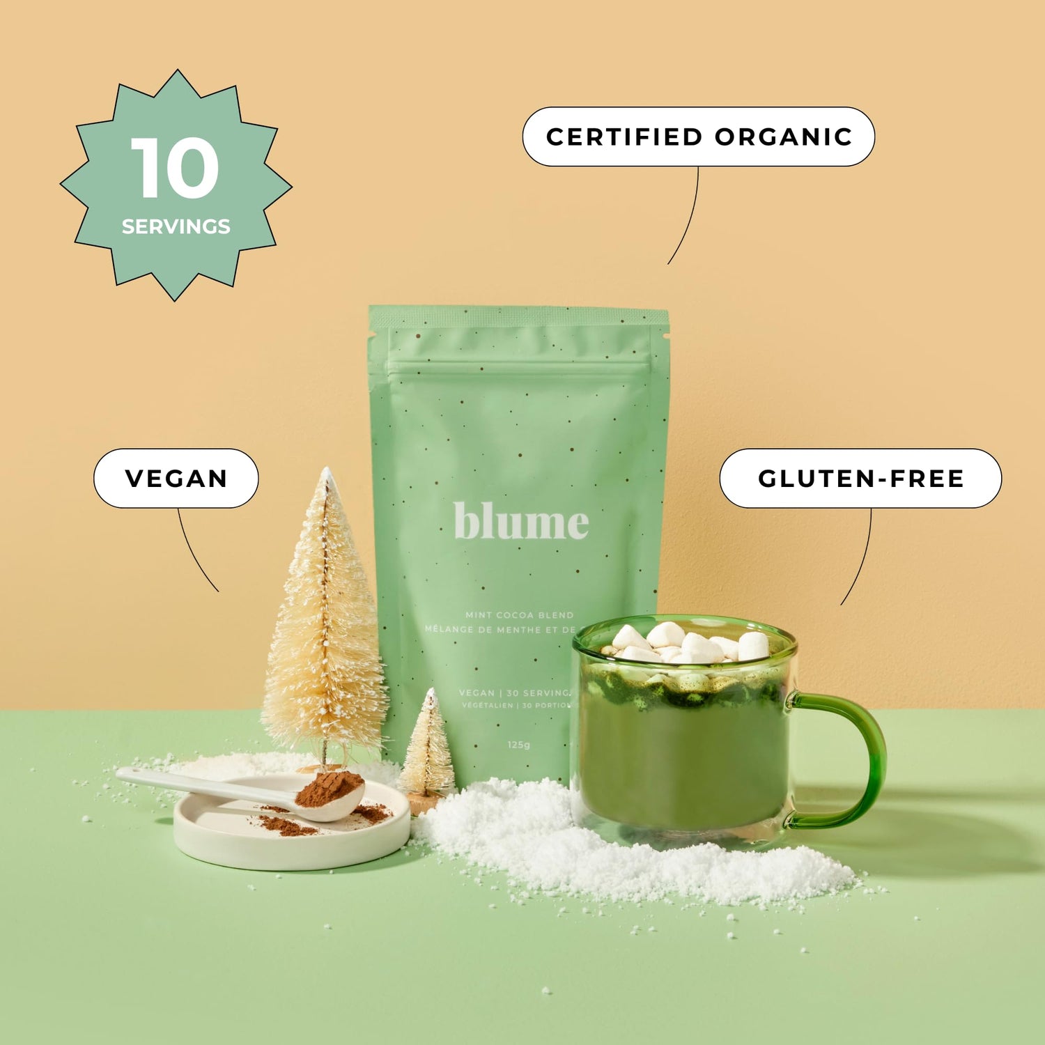 Blume Rose London Fog Latte with Zero Sugar or Caffeine - Certified Organic, Vegan and Gluten-Free - Tart Cherry &amp; Rosehips blend rich Antioxidant &amp; Vitamin to Ease Bloating and Boost Your Natural Glow - 30 Servings