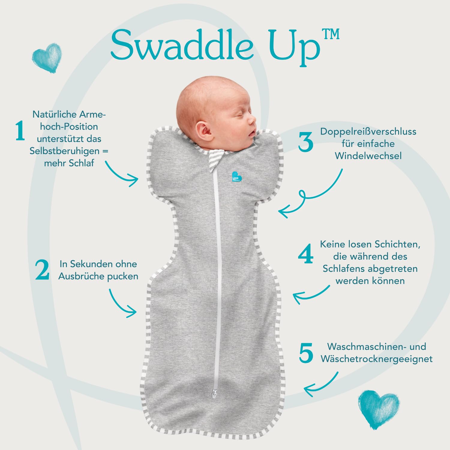 Love to Dream Swaddle UP, Baby Sleep Sack, Self-Soothing Swaddles for Newborns, Improves Sleep, Snug Fit Helps Calm Startle Reflex, New Born Essentials for Baby, 5-8.5 lbs, Sand Dollar