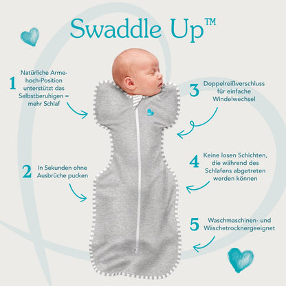 Love to Dream Swaddle UP, Baby Sleep Sack, Self-Soothing Swaddles for Newborns, Improves Sleep, Snug Fit Helps Calm Startle Reflex, New Born Essentials for Baby, 5-8.5 lbs, Sand Dollar