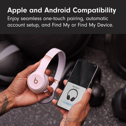 Beats Solo 4 - Wireless Bluetooth On-Ear Headphones, Apple &amp; Android Compatible, Up to 50 Hours of Battery Life - Cloud Pink