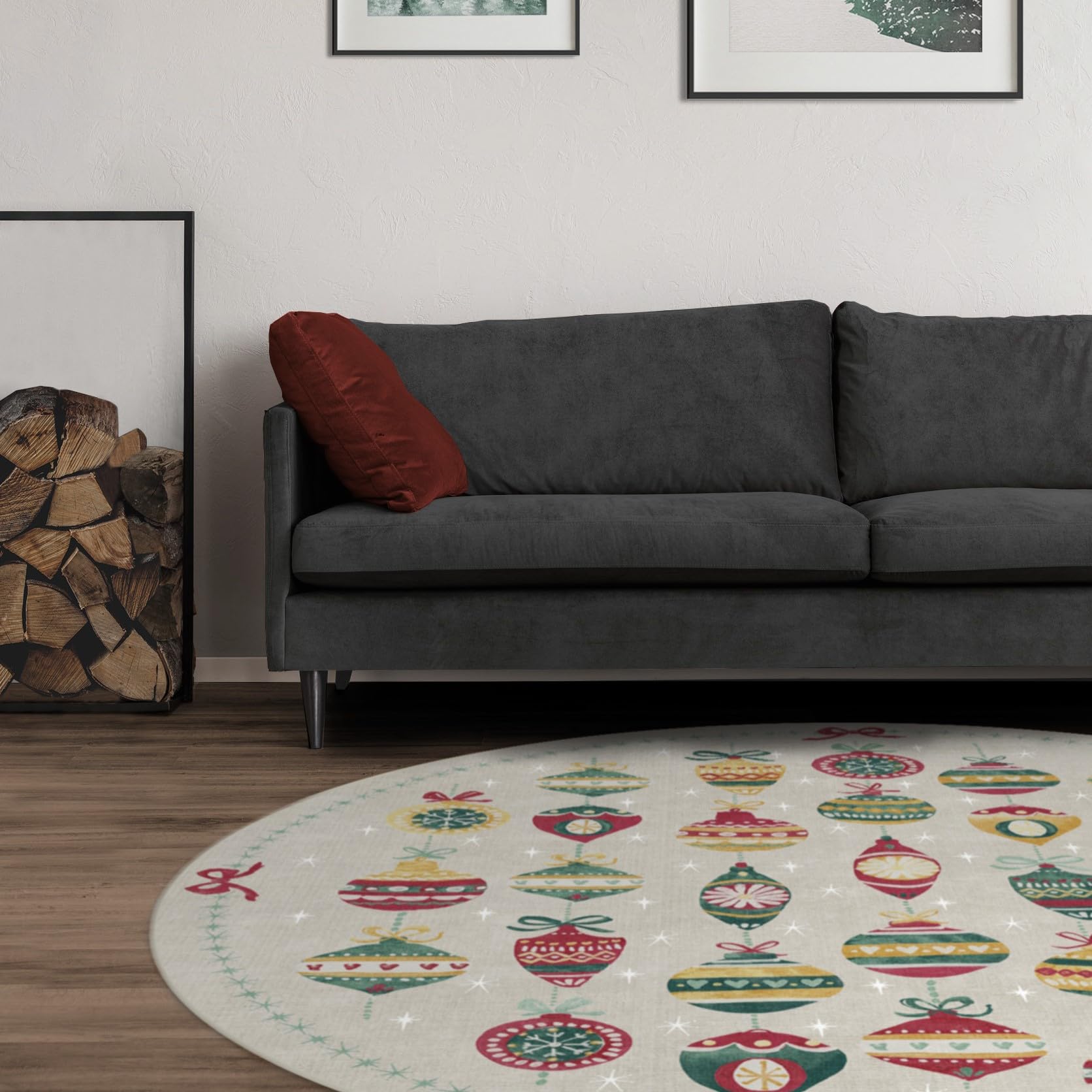 RUGGABLE Winter Plaid Washable Rug - Perfect Holiday Area Rug for Living Room Bedroom Kitchen - Pet &amp; Child Friendly - Stain &amp; Water Resistant - Dress Stewart Tartan Plaid 3&