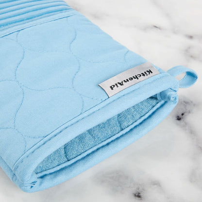 KITCHENAID Quilted Cotton Terry Cloth Oven Mitt, Pot Holder, Kitchen Towel 4-Pack Set, Heat Resistant, Silicone Grip, Gift Set, Milkshake, 16&quot;x26&quot;, 7&quot;x13&quot; &amp; 7&quot;x10&quot;