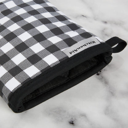 KitchenAid Gingham Oven Mitt 2-Pack Set, Milkshake, 7&quot;x13&quot;