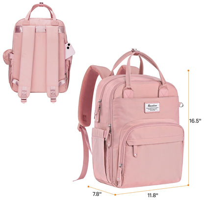 RUVALINO Diaper Bag Backpack, Multifunction Travel Pack Maternity Baby Changing Bags, Large Capacity, Waterproof, Beige