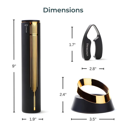 LINKSTYLE OPENERO Electric Wine Bottle Opener, Luxury Automatic Wine Corkscrew with Foil Cutter and Charging Base, Premium Metals with Elegant Gift Box, Home Bar Accessories for Wine Lovers, Gold