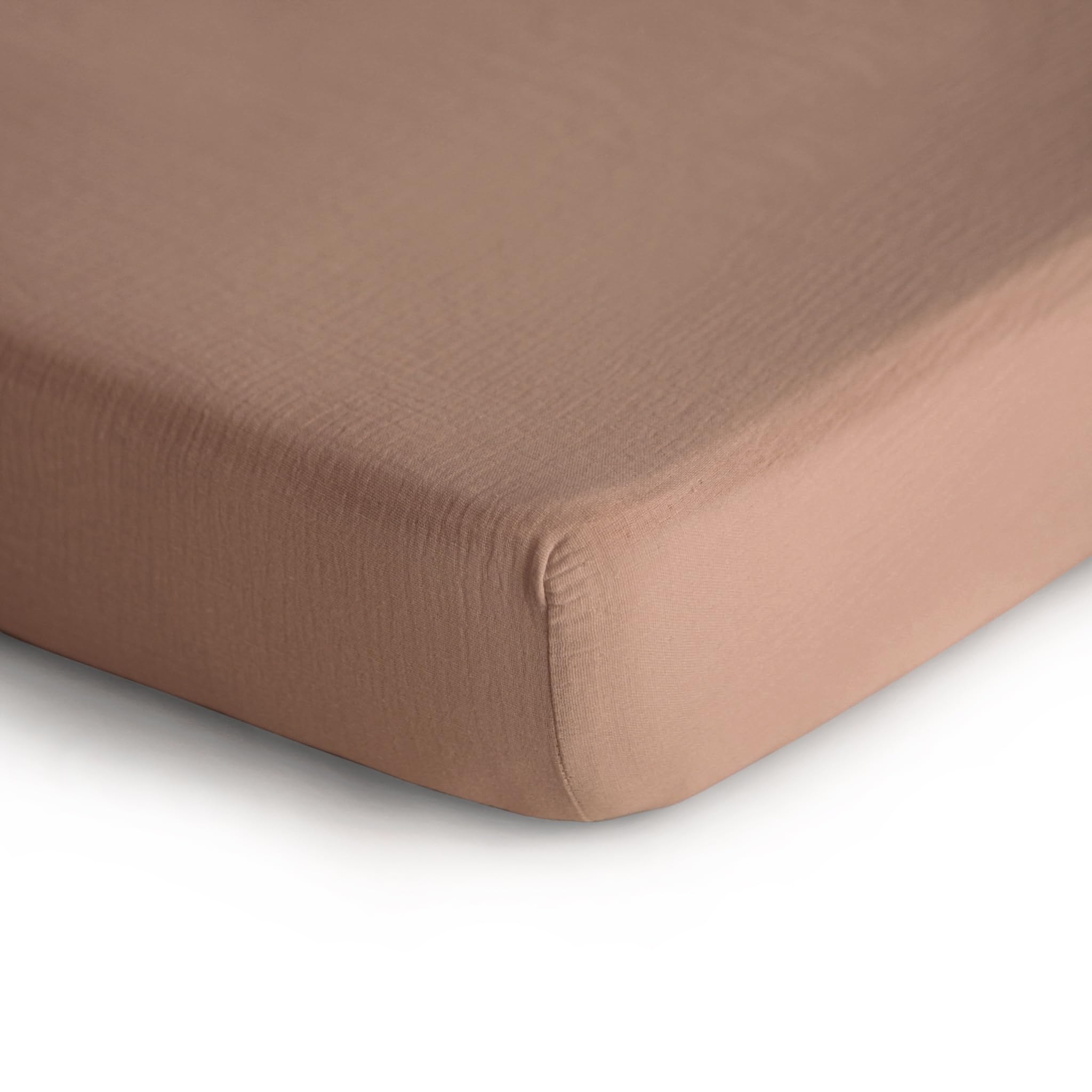 mushie Extra Soft Muslin Fitted Crib Sheet | 192 Thread Count | 28&quot;x 52&quot; (Fog)