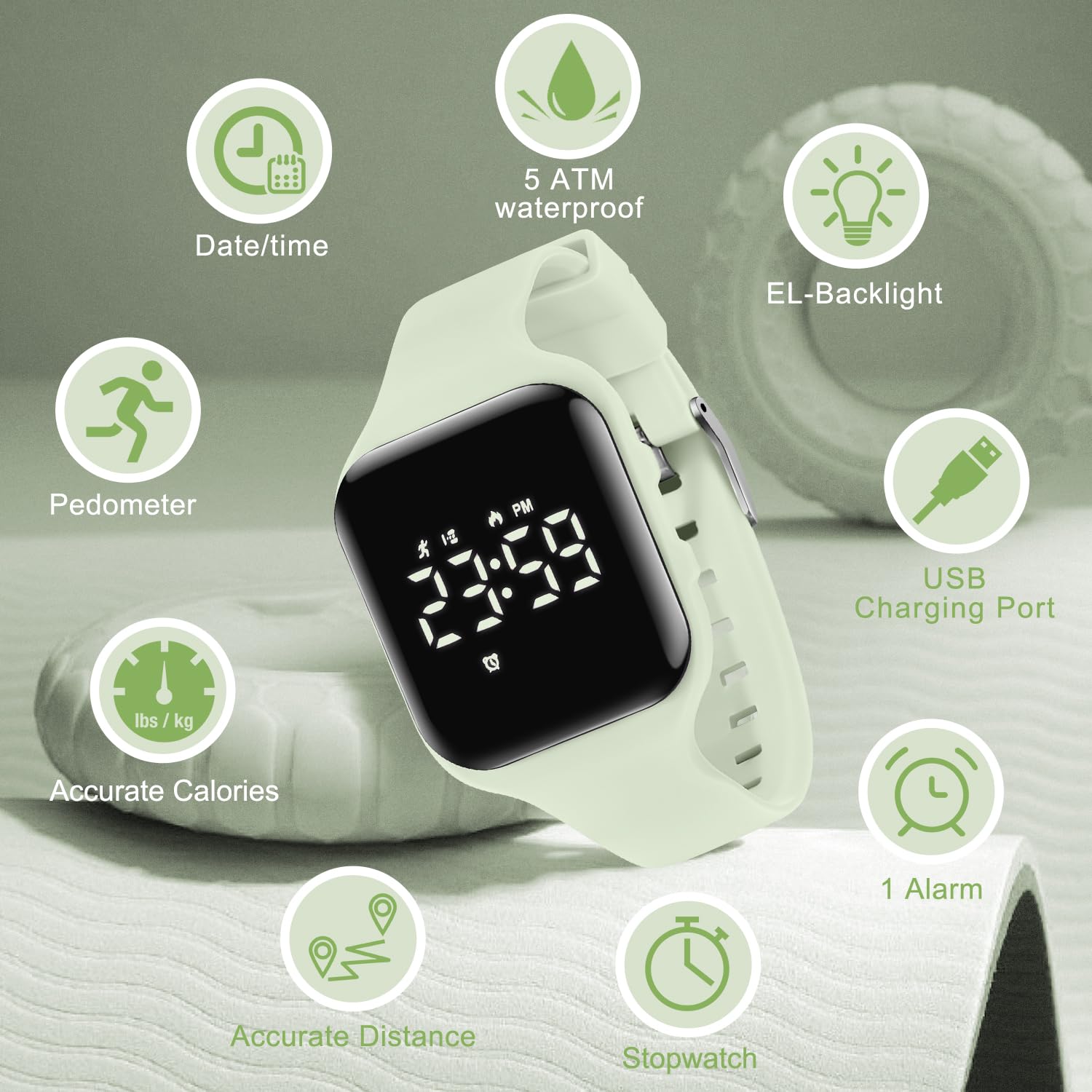 Kids Watch, No App Fitness Tracker Watch for Kids Teenager Digital Watch with Steps Counter/Distance/Calories/Alarm/Stopwatch Fitness Watch for Kids Girls Boys Gift for Teens