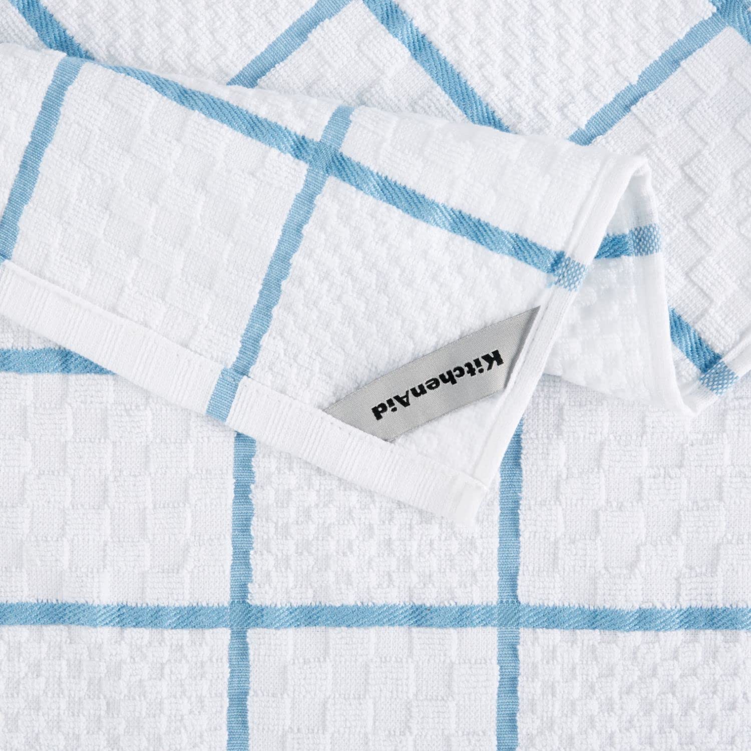 KITCHENAID Quilted Cotton Terry Cloth Oven Mitt, Pot Holder, Kitchen Towel 4-Pack Set, Heat Resistant, Silicone Grip, Gift Set, Milkshake, 16&quot;x26&quot;, 7&quot;x13&quot; &amp; 7&quot;x10&quot;