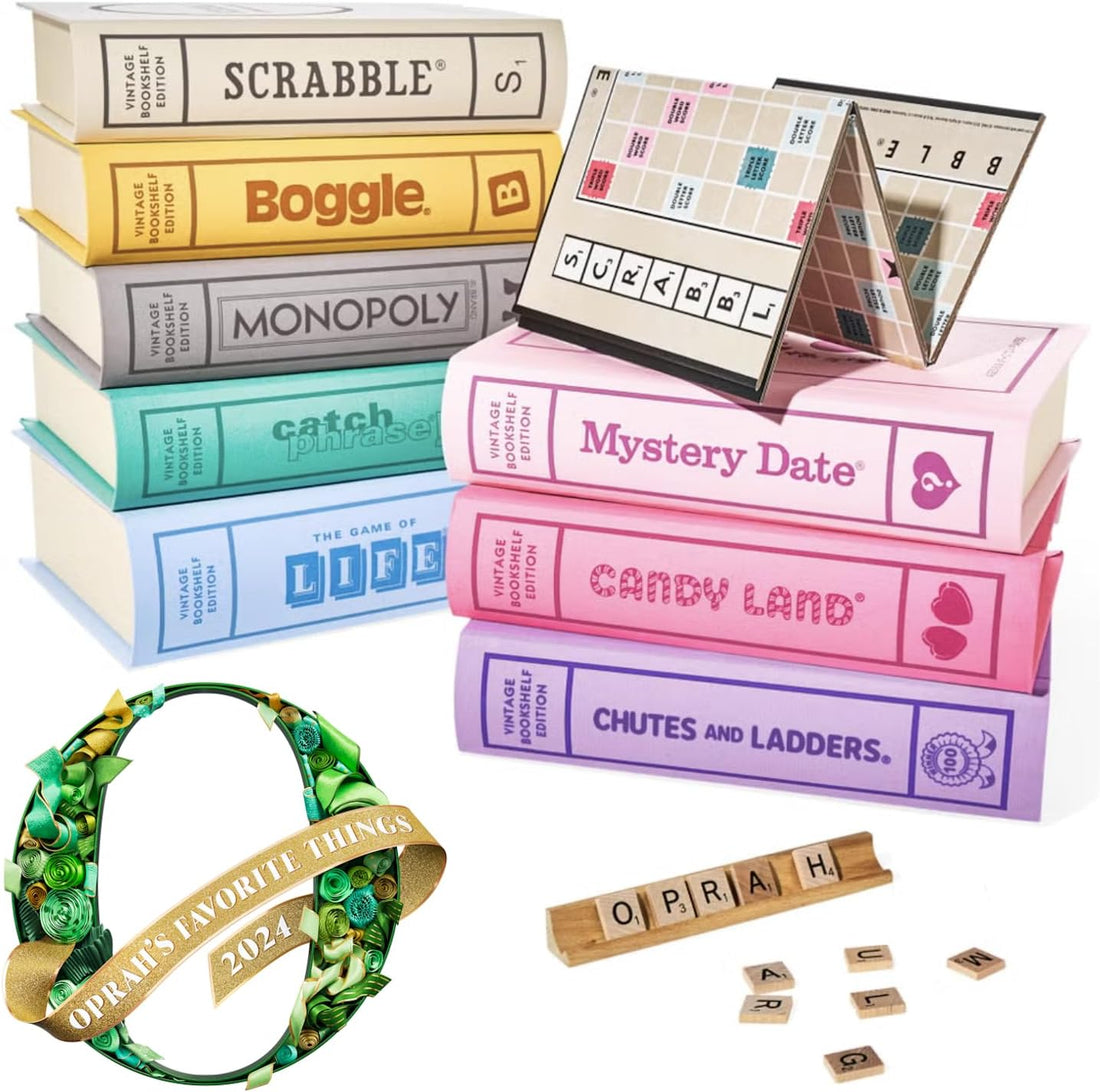 WS Game Company Vintage Bookshelf Game Bundle | Oprah&