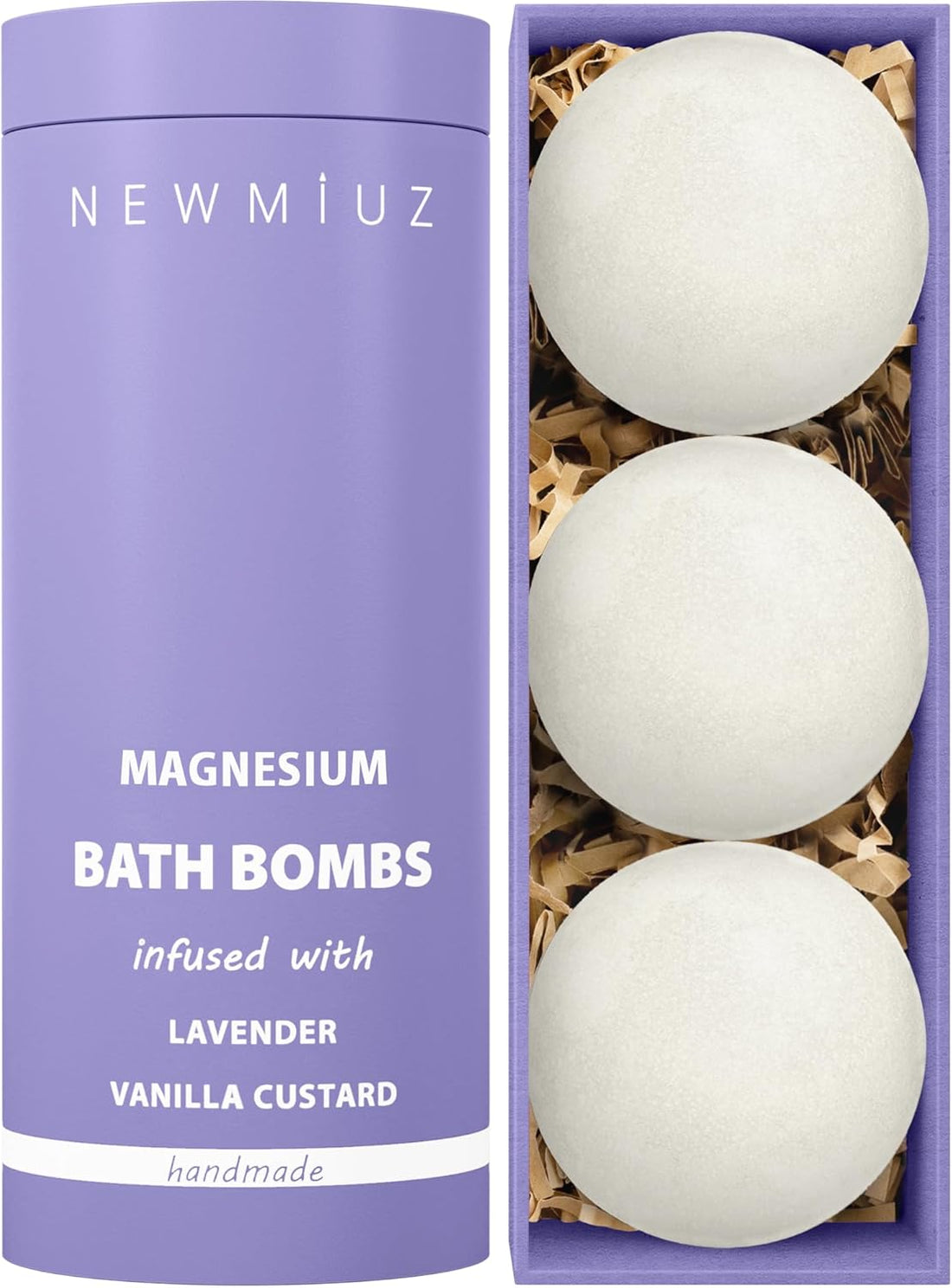 Magnesium Lavender Vanilla Fizzing Bath Bomb Luxury Bath Set Sensitive Skin Moisturizing Shea Butter Stress Relief Gift for Women Christmas Birthday