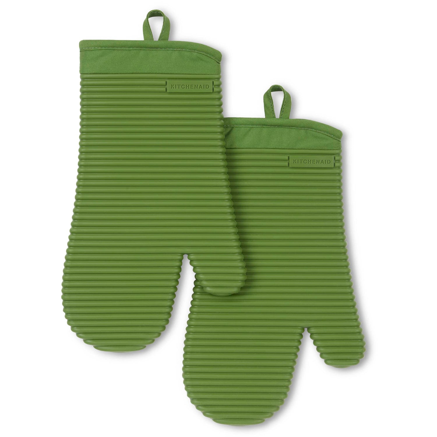 KitchenAid Ribbed Soft Silicone Oven Mitt Set, 7&quot;x13&quot;, Milkshake 2 Count