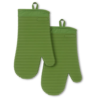KitchenAid Ribbed Soft Silicone Oven Mitt Set, 7&quot;x13&quot;, Milkshake 2 Count