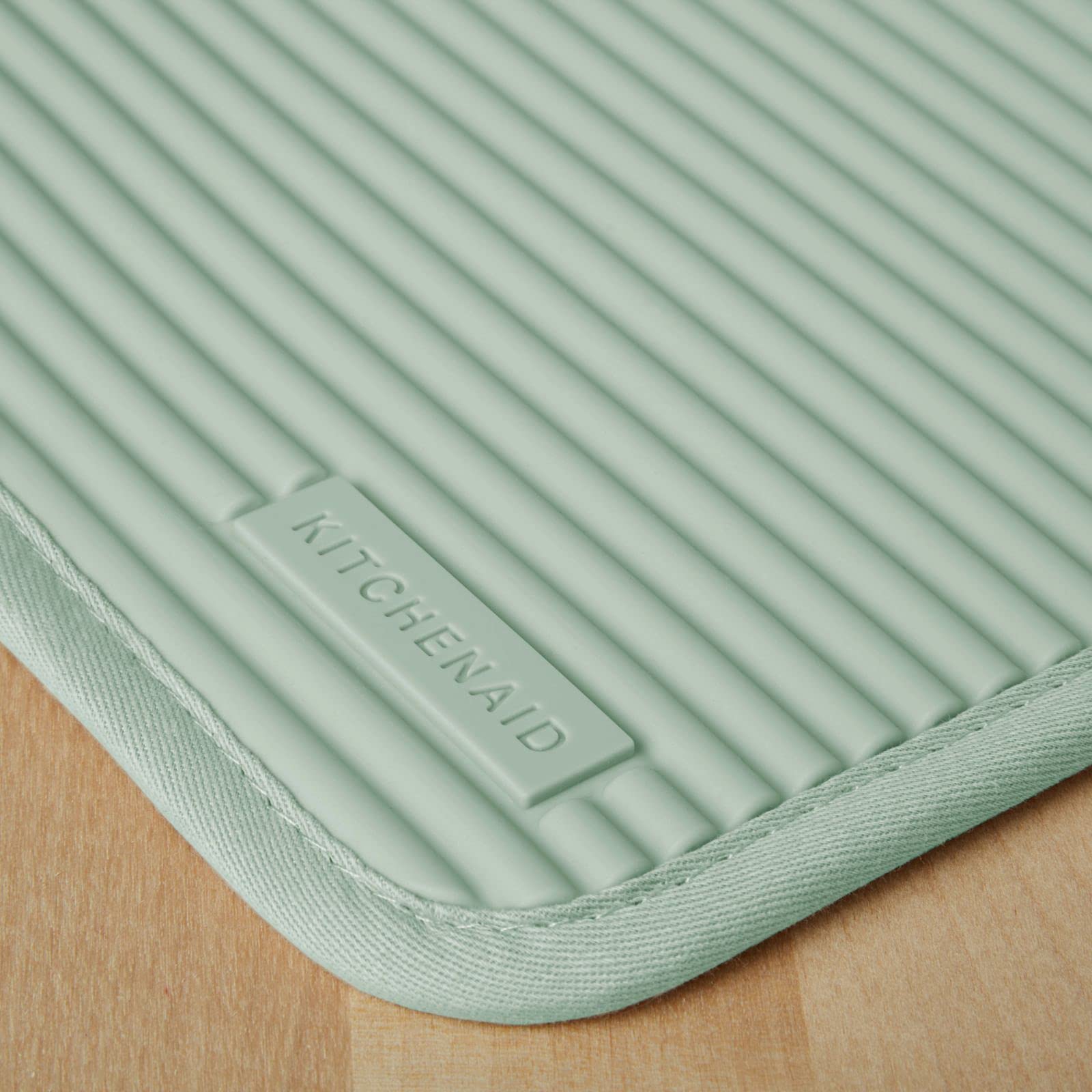 KitchenAid Ribbed Soft Silicone Water Resistant Pot Holder Set, Milkshake , 2 Piece Set, 7&quot;x9&quot;