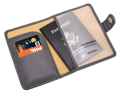 Zoppen RFID Blocking Travel Passport Holder Cadanian Passport Cover Slim Id Card Case (